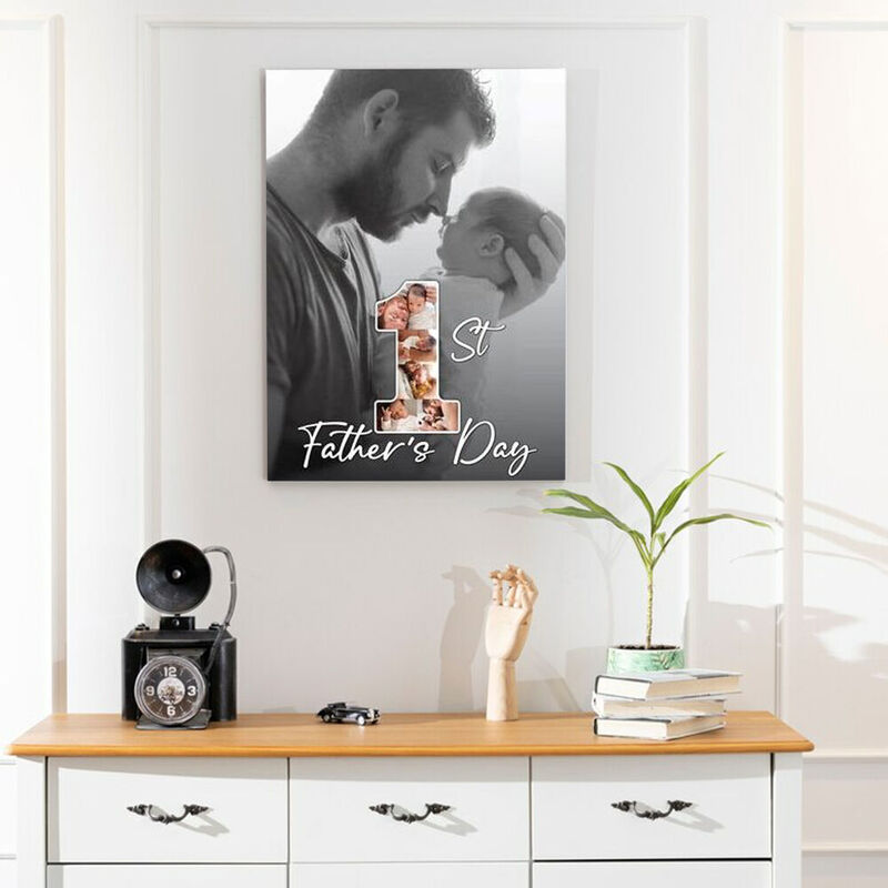 Tableau mural personnalisé en toile avec lettre d'amour Cadeau créatif pour papa